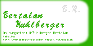 bertalan muhlberger business card